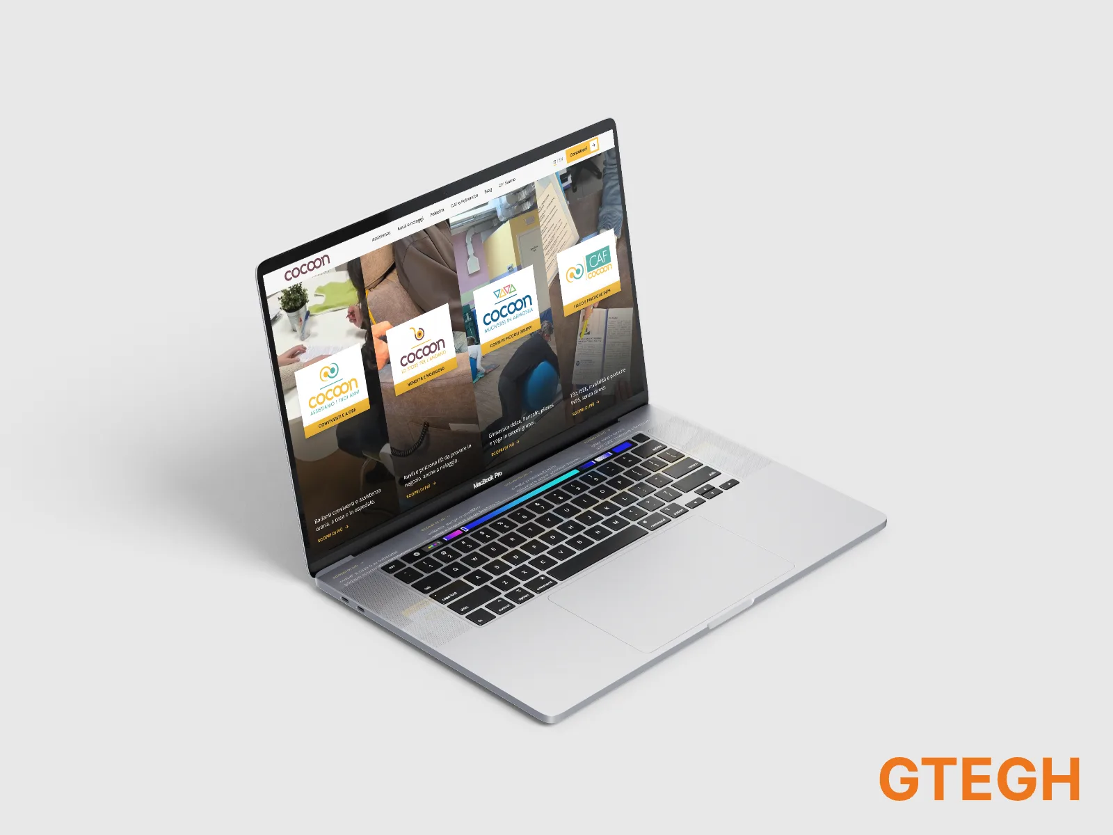 Cocoon macbook isometrico – Render progetto Cocoon