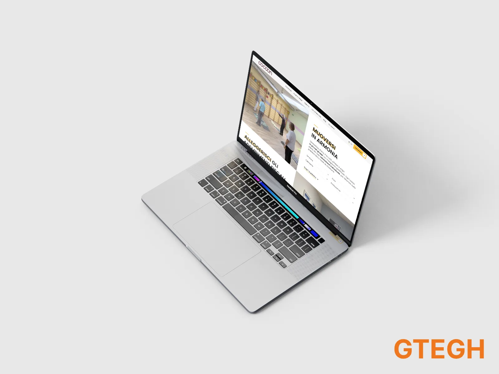 Cocoon macbook laterale – Render progetto Cocoon