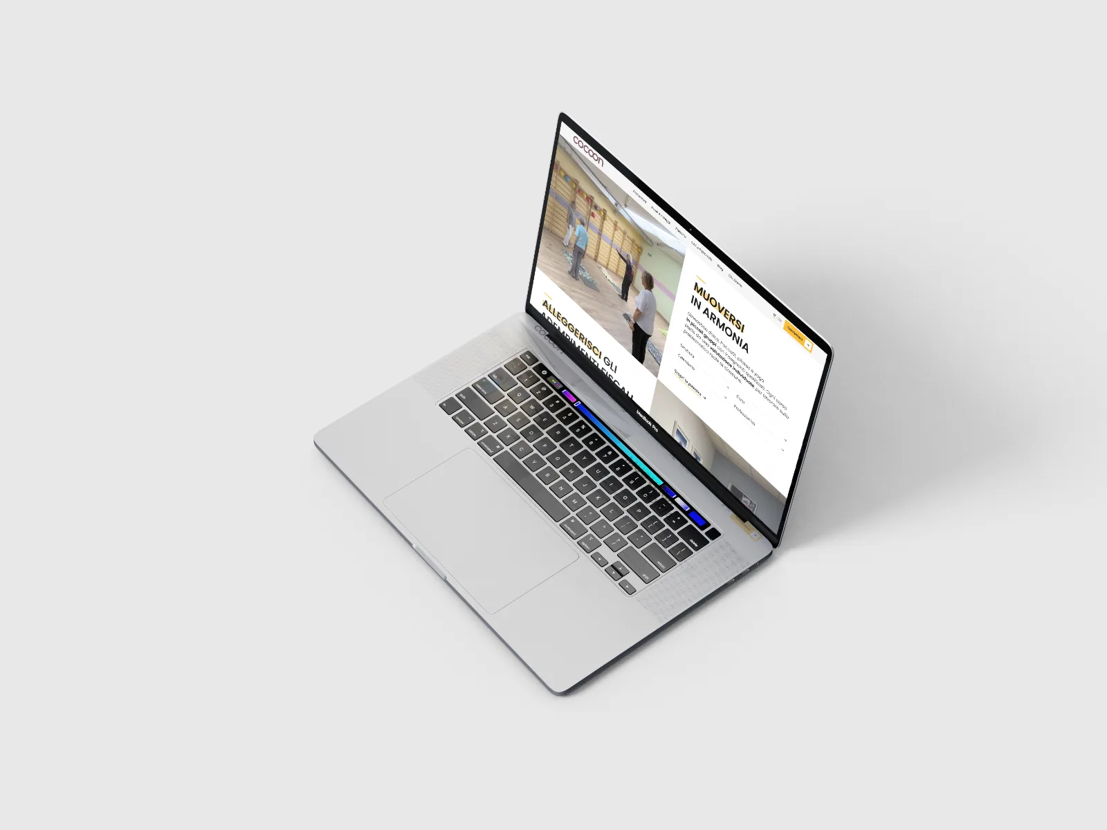 Cocoon macbook laterale – Render progetto Cocoon